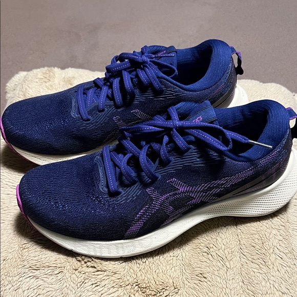 Asics Shoes - Asics Women's Sneakers - Navy and Purple